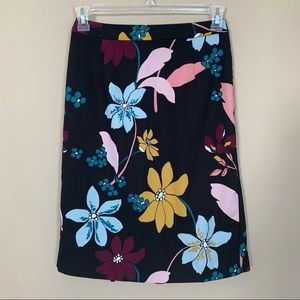 Who What Wear Black Floral Skirt